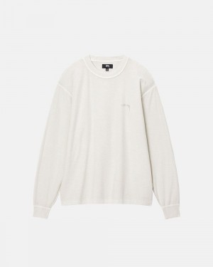 White Stussy Lazy Long Sleeve T-Shirt | YHUAJ8274